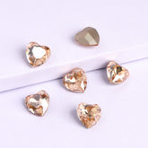 Golden Shadow Heart Shape High Quality Glass Pointed Back Fancy Rhinestones WholesaleRhinestone